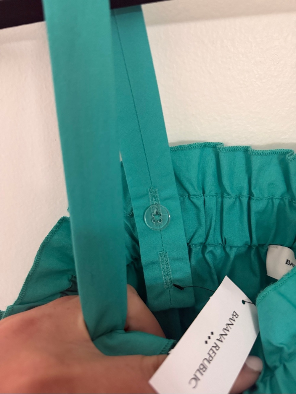 POPLIN ELASTIC-GATHER MIDI DRESS - Picture 4 of 6